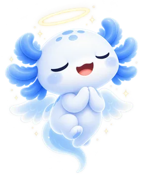 Axo as a little angel with a halo